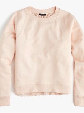 J. Crew Blush Pink Crewneck Lace-Back Sweatshirt XS